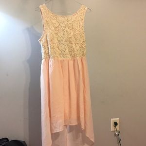 Pink and White Lace Dress